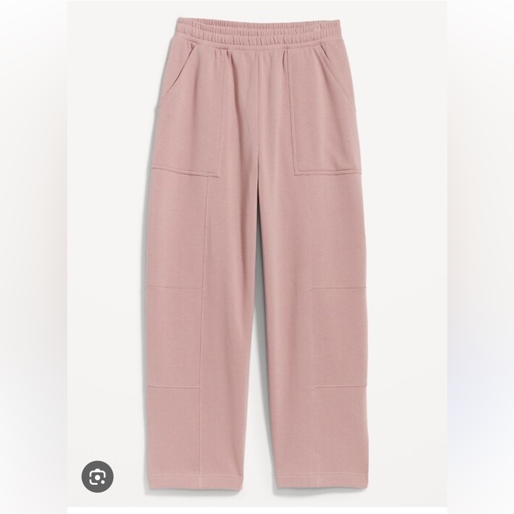 Extra High-Waisted SoComfy Seamed Barrel-Leg Sweatpants. Pink Salt. 3x